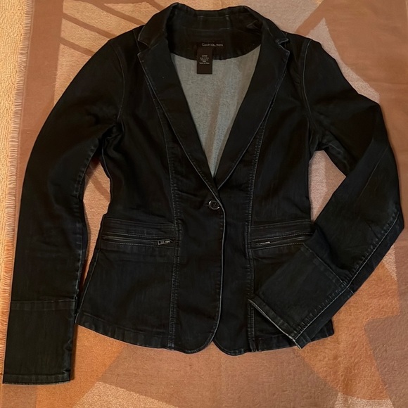 Calvin Klein Jeans Jackets & Blazers - Calvin Klein Stretch denim blazer; dark blue